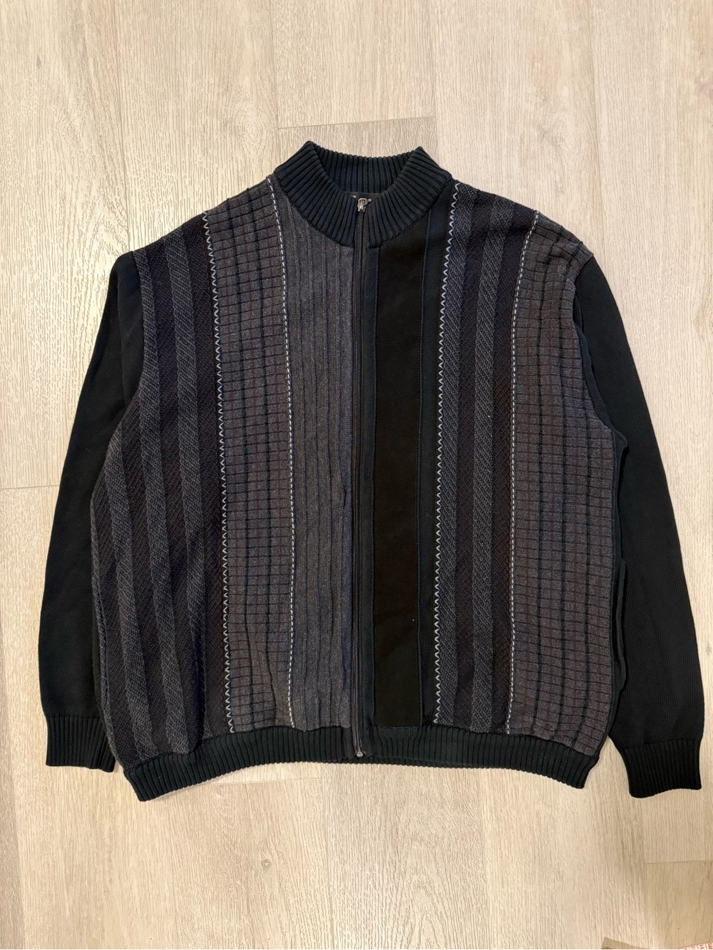 90s Vintage Tosani 3d Knit Fullzip Sweater Coogi Style